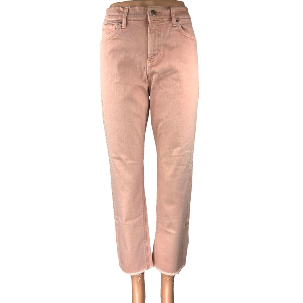 Old Navy Perfect Straight Women's Pink Mid Rise Casual Cropped Denim Jeans Sz 8